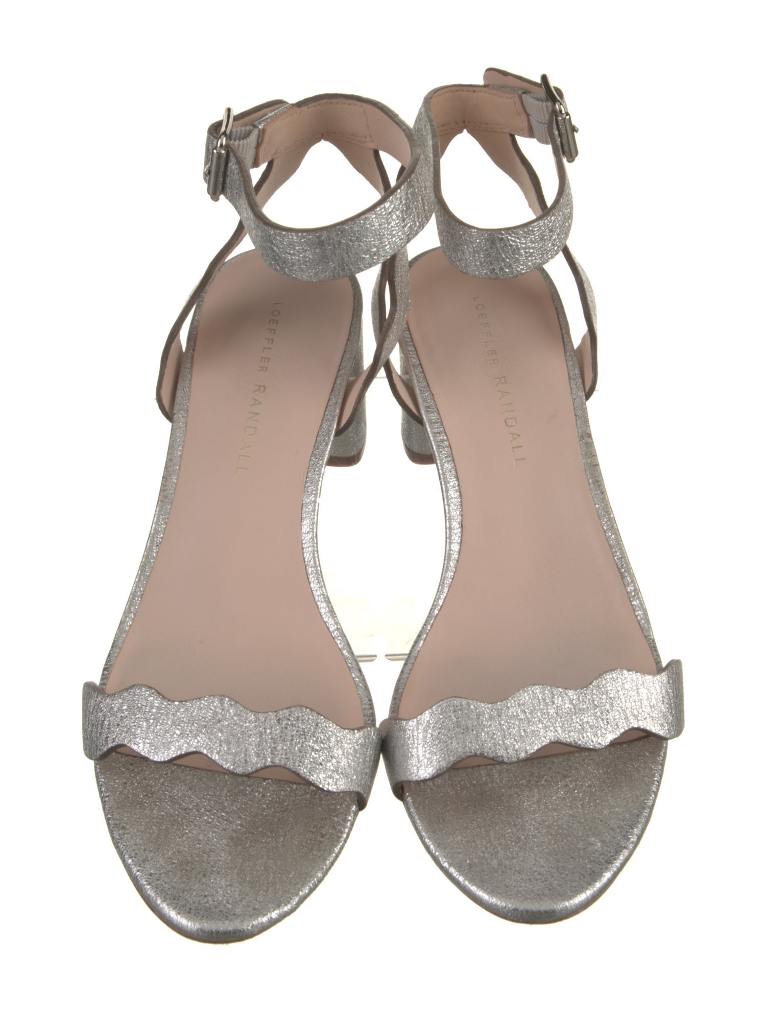 Loeffler Randall Leather Scalloped Accent Sandals